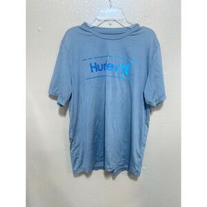 Hurley Mens Blue Graphic T-Shirt Short‎ Sleeve Casual Top Surf Activewear